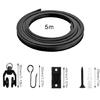 5 Meter Curtain Track with Fittings for Flexible Window Dressings and Space Division Ceiling Rails with Rollers Brackets