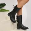 Large size round head side zipper Martin boots autumn and winter new large size medium boots