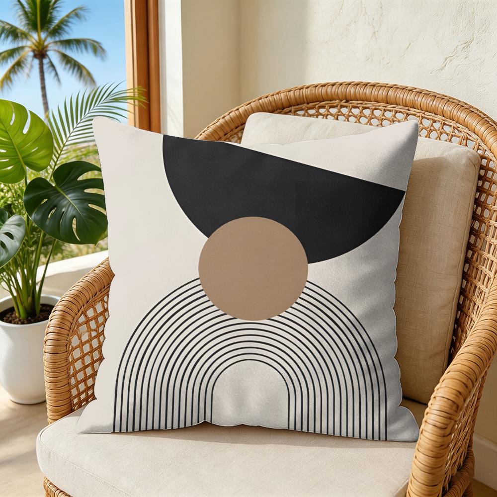 Nordic Abstract Art Pillow Case Double-Sided Plush Sofa Cushion Covers Organic Breathable Invisible Zipper