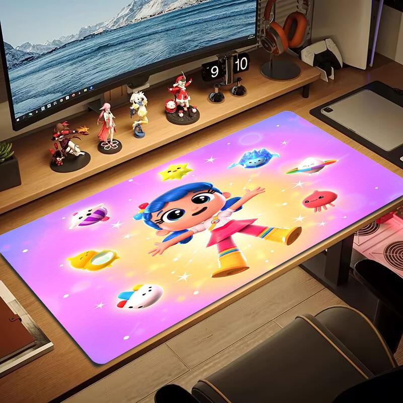 True and the Rainbow Kingdom Farbiges Mauspads Großes Gaming-Tischkissen Rutschfestes Laptop-Tablet Großes Mauspads XXL Matte Mini-PC Spielmatte Mit Verriegeltem Rand