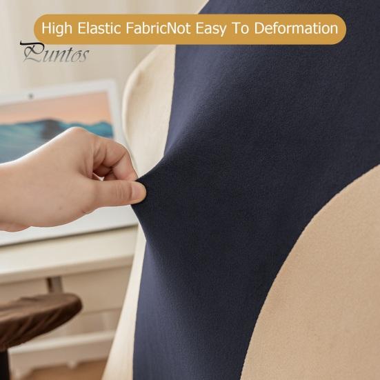 Bezug für Gaming-Stuhl, staubdicht, mit Reißverschluss, Kontrastfarbe, dehnbarer weicher Stoff, elastische Unterseite, rutschfeste Stuhlschutzhüllen für Bürostühle