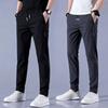 Ice Silk Men's Summer Thin Elastic Business Casual Korean Style Straight-Leg Breathable Sports Pants