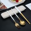 Portable Tableware Picnic Stainless Steel Cutlery Set Dinnerware Coffee Spoon Chopsticks with Box Kitchen Utensils for Children