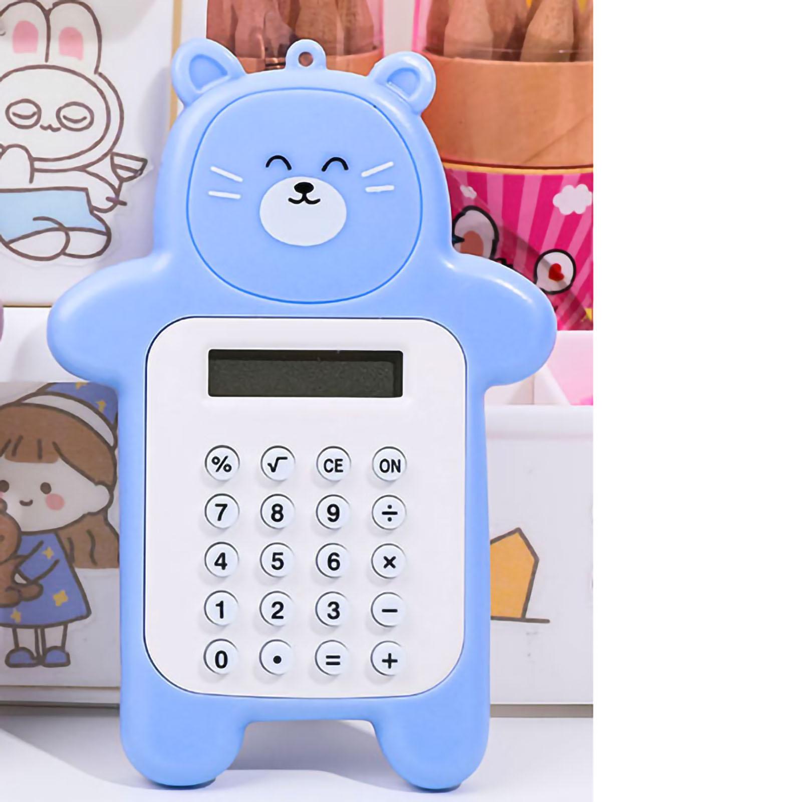 

Портативный калькулятор в стиле милого медведя, 8-значный калькулятор, мини-калькулятор с героями мультфильмов для девочек-студентов, GIF