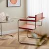 Stainless Steel Dining Chairs Modern Simple Restaurant Chair Living Room Portable Leather Armchair Home Decoration Furniture