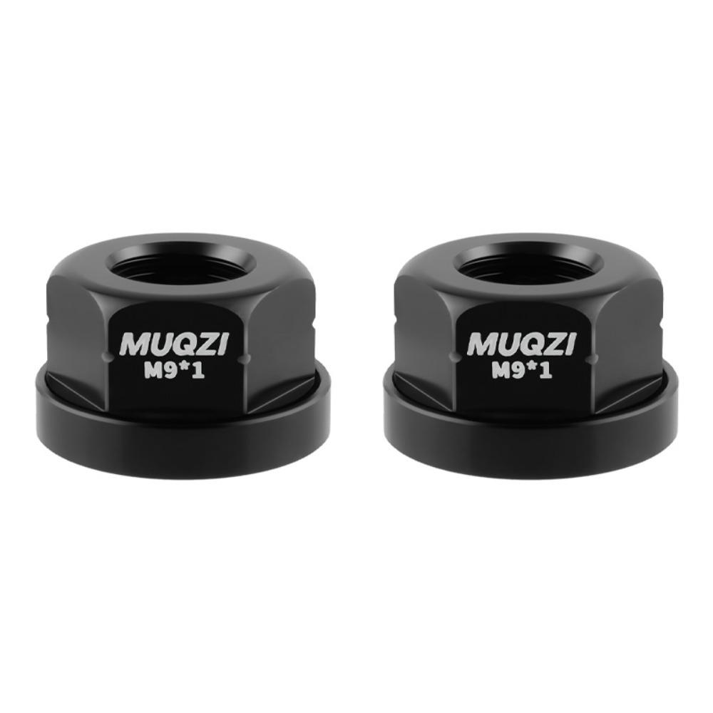 

2pcs High Strength Bicycle Hub Nut Aluminum Zinc Zinc Alloy Bike Accessories Lightweight Rear Axle Screw MTB Black M9