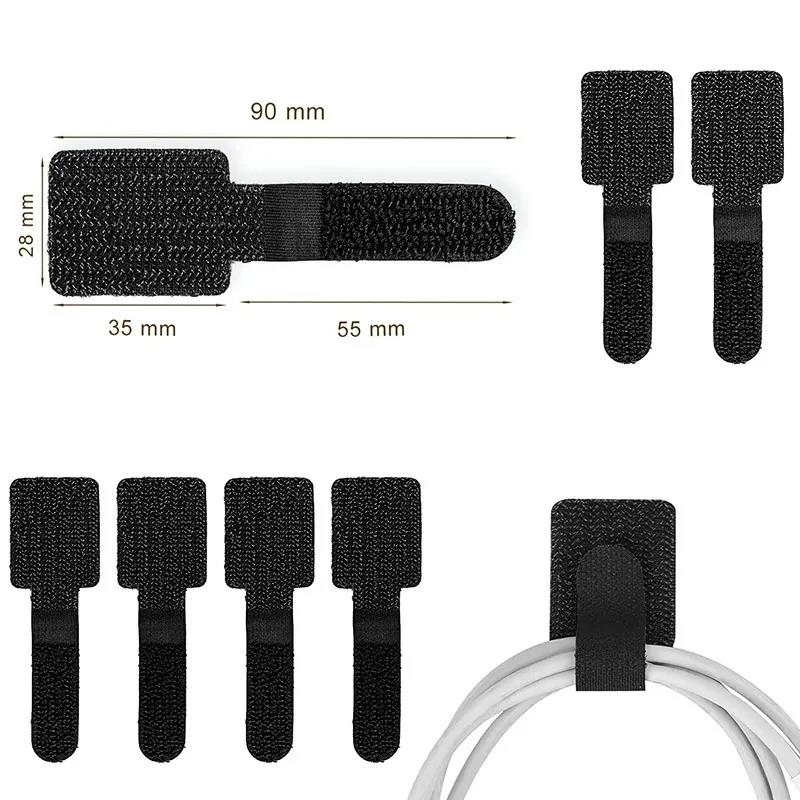 Reusable Cable Ties Fastening Wire Organizer Cord Rope Holder Self Adhesive Adjustable Cord Organizer Straps Desktop Management