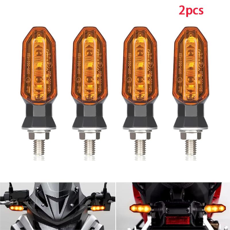Motorcycle LED Turn Signal Lights 8mm Mini Flashing Light For Honda CBR500R CBR650F CB500X CRF250L MSX125 12V Moto Indicator