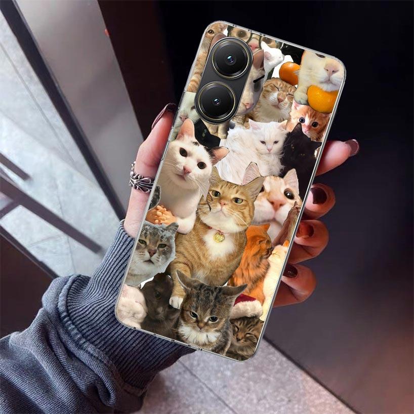 Crying Cat Memes Phone Case For Xiaomi Poco X7 X6 X5 Pro F7 Ultra Redmi 15C 15 13 13C 12 12C 10 10A 10C 9 9A 9C 9T Shell Poco X7
