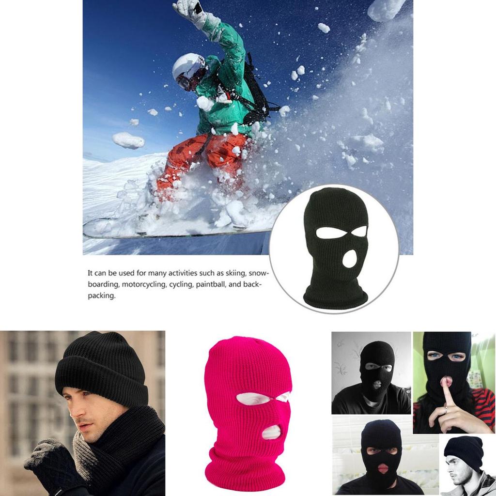 Stylish And Functional Winter Ski Mask For Men And Women With 3 Hole Design