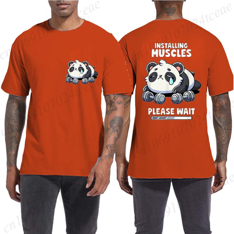 Funny Panda Weightlifting Squat Gym Quote Graphic Print T Shirts Men Women Kawaii Meme T-shirts Male Casual Tees Short Sleeve