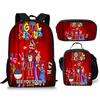 Kids School Backpack Set With Pencil Case Crossbody Bag - Cute Cartoon Print Oxford Fabric Lightweight Breathable Grades