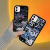 Cool Black Graffiti For iPhone 17 16 15 14 13 12 11 Mini Pro Max Plus PC+TPU Back Phone Cover