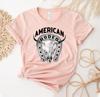 American Rodeo T-shirt, Cow Skull Shirt, Country Top, American Flag Tee, American Legend Shirt, Rodeo T-shirts, Women's Shirt, Cowgirl Tee