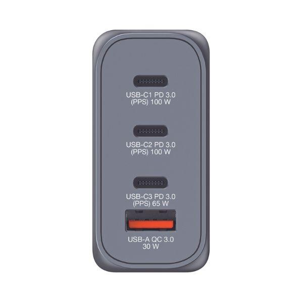 Verbatim Gan 100W 3Xusb-C/Usb-A Mains Charger + EU/UK/US Adapter Gnc-100 32202