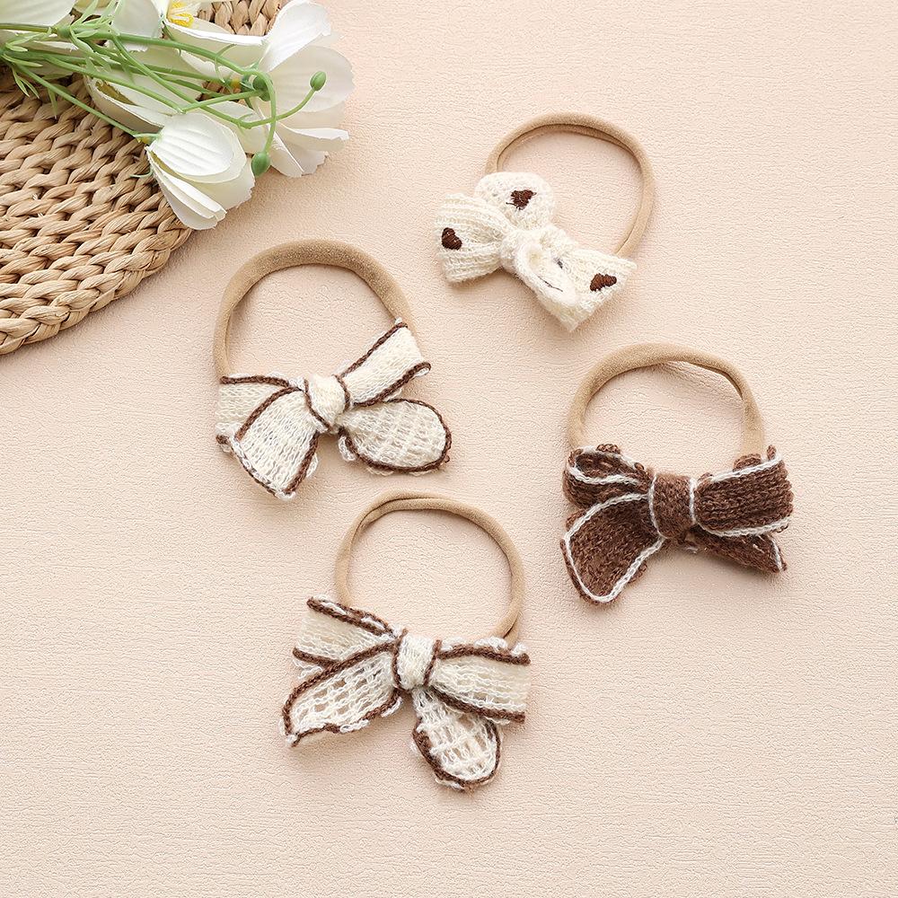 Children'S Hair Accessories Baby Cotton Bow Headband Elastic Nylon Baby Headband