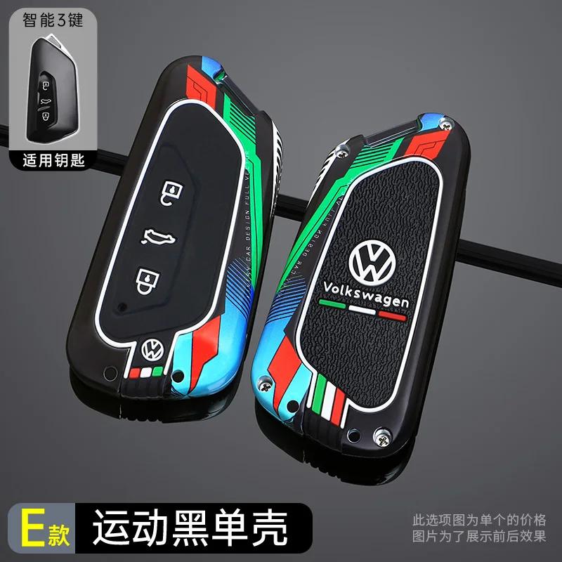 

For VW Zinc Alloy Silicone Car Remote Key Case Cover Protector Shell For VW Volkswagen Golf 8 MK8 Leon Keyless Keychain Access