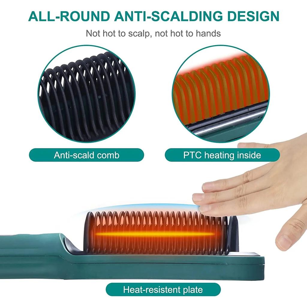 Haarglättungsbürste LCD Heißkamm Nass- und Trocken-Glättungskamm Turmalin Keramik Schnellheizend Lockenstab und Glätteisen