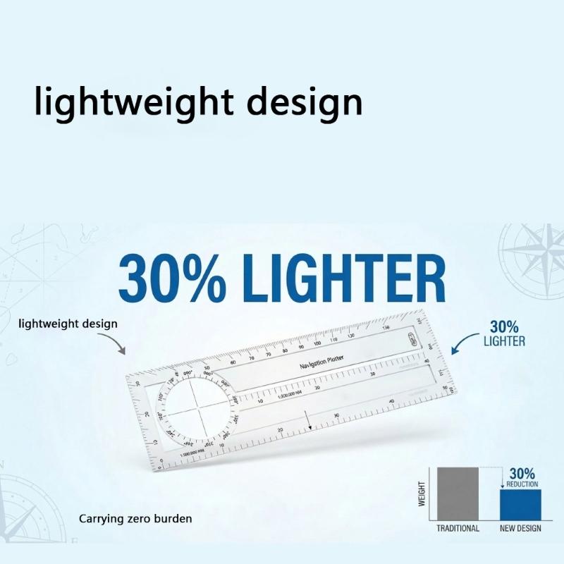 Portable Plotting Scale for Navigation Drawing in Flight and Marine Training with Electronic Backup Ideal for Professional and Students