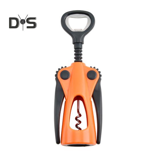 Otvírák na víno s ergonomickou rukojetí, křídlovou vývrtkou a protiskluzovou rukojetí, otvírák na lahve s dvojitou funkcí pro korkové pivní uzávěry, přenosný barový nástroj pro domácí párty