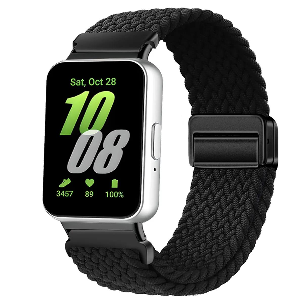 

Magnetic Sport for Samsung Galaxy Fit 3 Watch Braided Strap Watchband for Samsung Galaxy Fit 3 Band Accessories Replacement Galaxy Fit 3