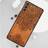 Mandala Blume Holz Handyhülle Für Samsung Galaxy S25 S26 Ultra S20 S21 S22 S23 S24 S10 Plus S25 FE Funda Abdeckung
