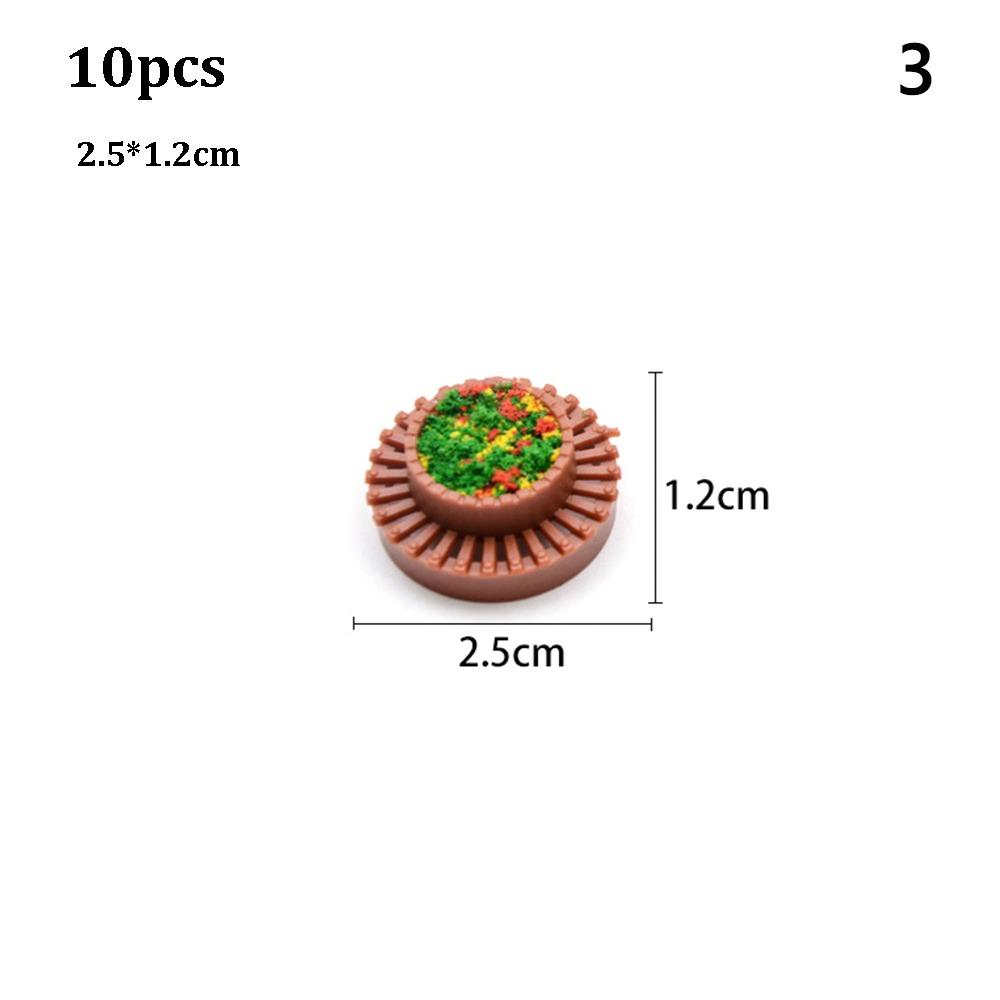 10pcs Plastic Micro Landscape Flower Bed Model Rectangle Flowerbed Park Minihouse Accessories 3