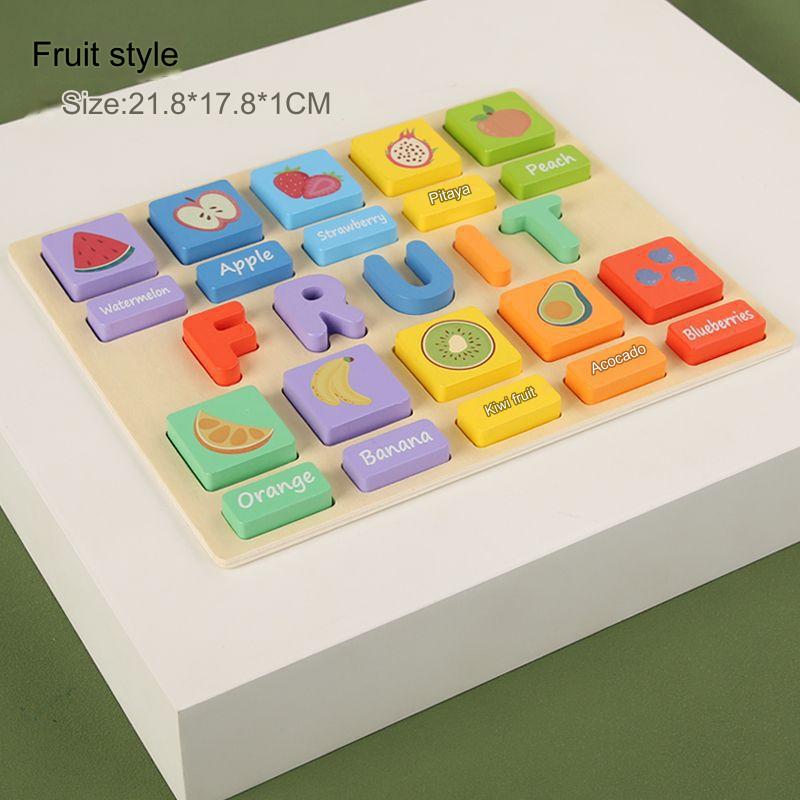 1Pc Wooden Puzzle Toys Children Montessori Preschool Education Alphabet Matching Building Blocks Puzzle Game Kids Festival Toy