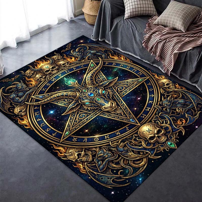 2025 New Satan's Pentagram Carpet Rug for Living Room Bedroom Home Sofa Decoration,Kids play Non-slip Floor Mat138