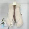 Autumn Winter Women Vest Short Style Splicing Solid Color Fur Coat