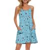 Women's Summer Casual Straps Sundress With Pockets Short Beach Vacation Tank Dresses