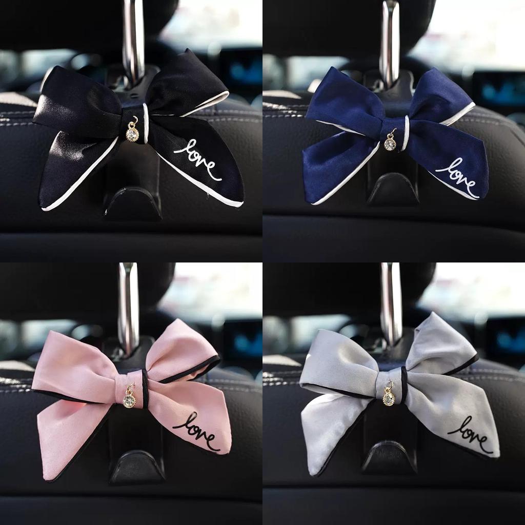 Creative Car Butterfly Bow Hook Multi-functional Backseat Hook For Car Interior Abs+cloth Bow Black Love Butterfly Bow Black Hook