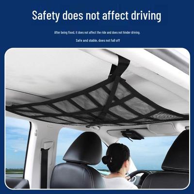 Car Roof Double-Layer Storage Mesh Organizer Bag
