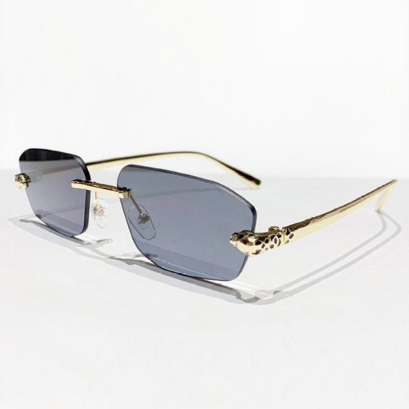 Vintage Rimless Square Sunglasses Women Uv400 Fashion Metal Small Rectangle Punk Glasses Brand Designer Shades For Men