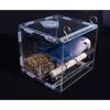 Hanging Parrot Cage Feeder Acrylic Splash-Proof Pet Bird Feeding Box Transparent Parrot Food Box Bird Cages Feeder Container