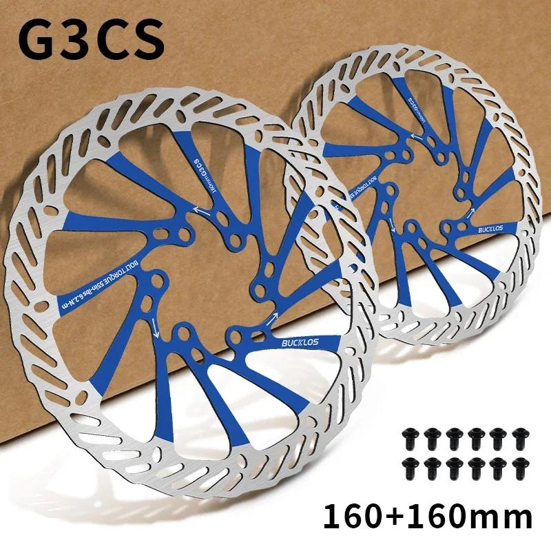 BUCKLOS Bike Brake Rotor G3 160mm 180mm 203mm Hydraulic Disc Brake Rotors with 6pcs Bolts for MTB Mountain Bicycle Accessories