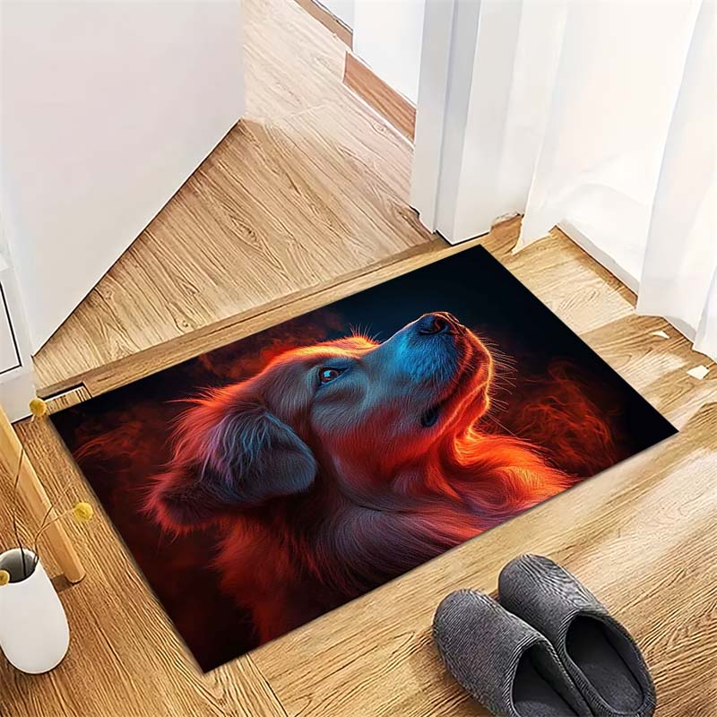 Cute Orange Cat Paws Non-Slip Doormat, Animal Print Entryway Floor Mat