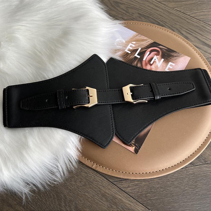 

Versatile And Chic Black Wide Waist Belt For Women Perfectly Accentuates Dresses And Shirts чорний