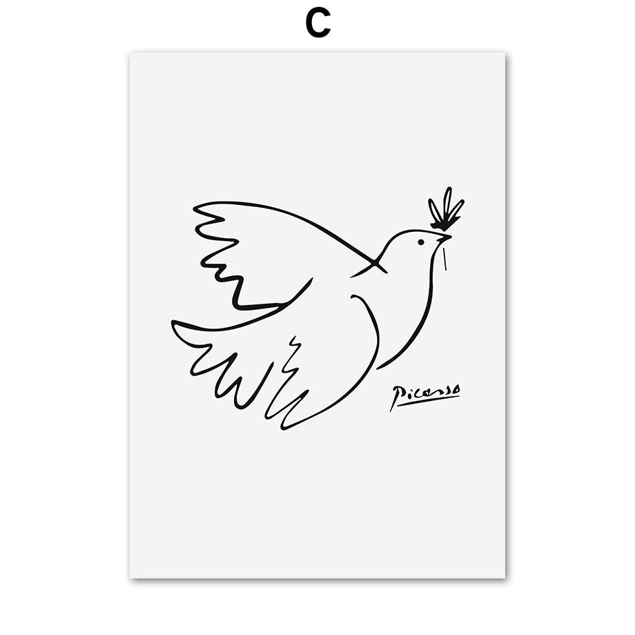 Abstract Line Bird Face Rainbow Picasso Matisse Posters And Prints Wall Art Canvas Painting For Living Room Decorative Pictures
