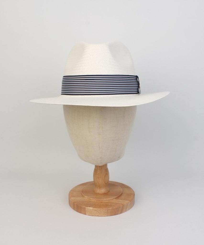 Yunibeosyeolkemiseuteuli Stripe Line Basic White Fedora Summer Fedora