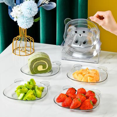 1 Adet Sevimli Ayı Gıda Saklama Tepsisi Kuru Meyve Atıştırmalık Tabağı Meze Servis Tabağı Parti Şekerleme Pasta Kuruyemiş Tabağı