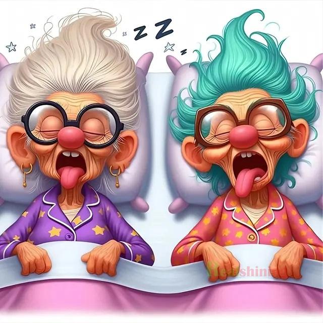 

Забавная пожилая пара 5D DIY Алмазная живопись Портрет Новинка 2024 Полная алмазная вышивка Дерзкая счастливая бабушка Ручная мозаика Домашнее искусство Full Round 25x25CM