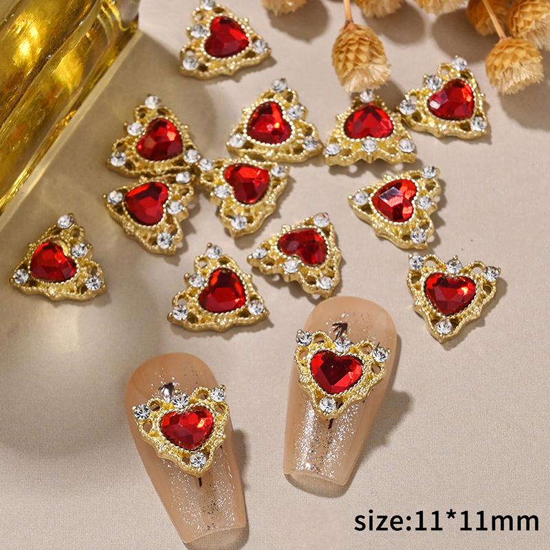 

10Pcs Kawaii Creative 3D Heart Nail Art Charms Luxury Exquisite Manicure Accessories Nail Art Decoration Supplies Gifts A6