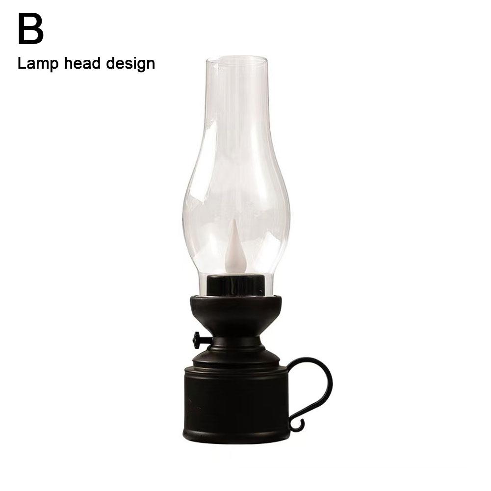 Dekorativer Retro-Kerzenhalter Kerzenständer Lampe mit Knopfzellen-Batterie Tischleuchte Öllampe