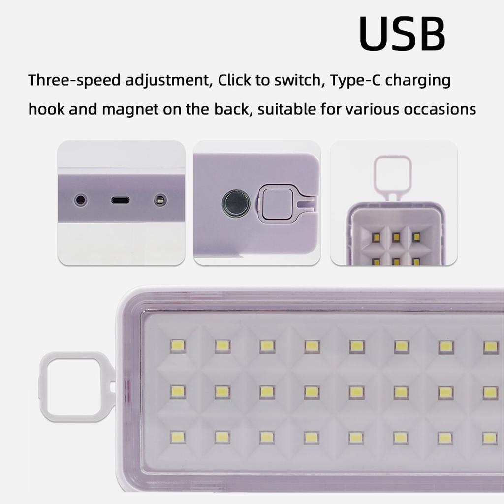 Us/Uk Plug Led Emergency Light Flashing Magnet Work Light Rechargeable For Home Usb 30led Household Portable Three Speed Dimming