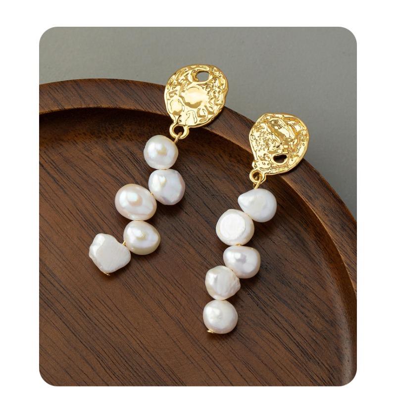 Crazy Chen Shuting Gao Ye Same Style Earrings Shu Classy Sense Niche Style Design Pearl Earrings for Women