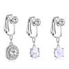 Women Fake Belly Button Rings Earrings Zircon Non Piercing Navel Rings Ear Clips Jewelry Accessories For Girls