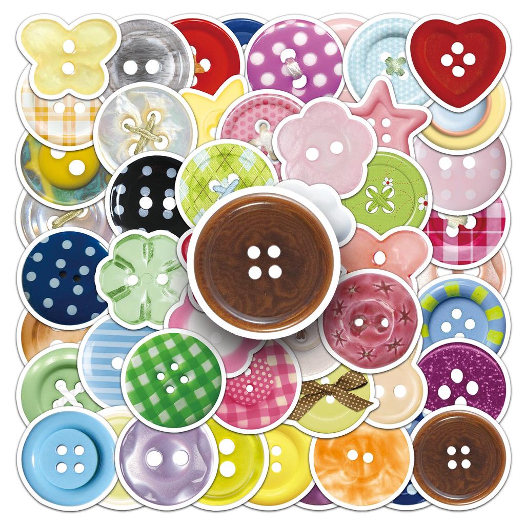 50 Colored Button Creative Stickers Personalized and Fresh Decorative Mobile Phone Laptop Gauze Stickers