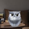 Moderne stilig Lucky Owl Resin kunstfigur (Sølv), 1 stk