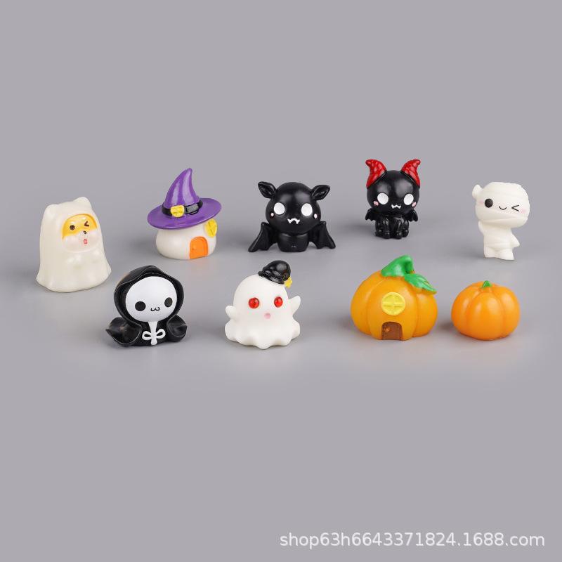 Micro Landscape Halloween Pumpkin Ornament Accessories Small Ornament Resin Ghost Ornament Ornament Landscape